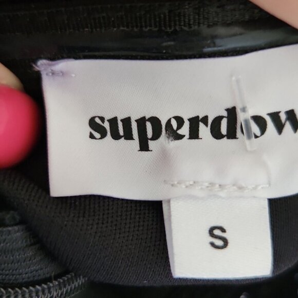 SUPERDOWN | Stevie Sweetheart Mini Dress Black Metallic Velvet Corset Sz S - Picture 7 of 9